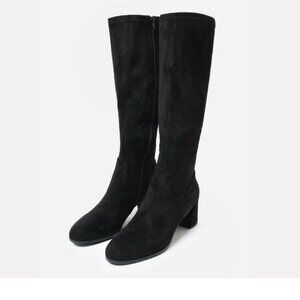 $225 VANELI Caissy Knee Boot 8.5 Black Stretch Suede
